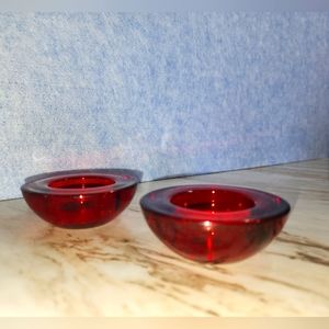 Ruby RED Tealight Votive set of 2 🕯